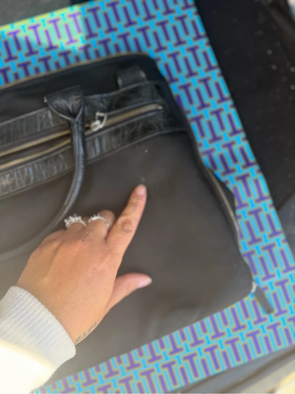 Piquadro Leather Computer Work Bag Black